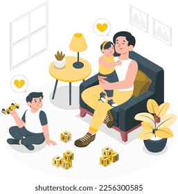 Diseño vectorial del concepto de niño celoso