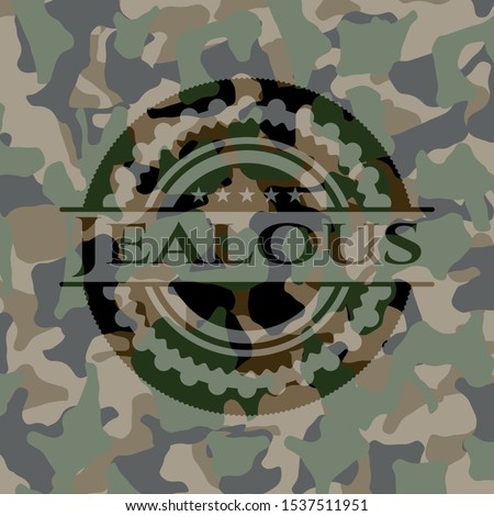 Jealous on camouflage pattern. Vector Illustration. Detailed.