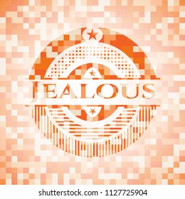 Jealous orange mosaic emblem
