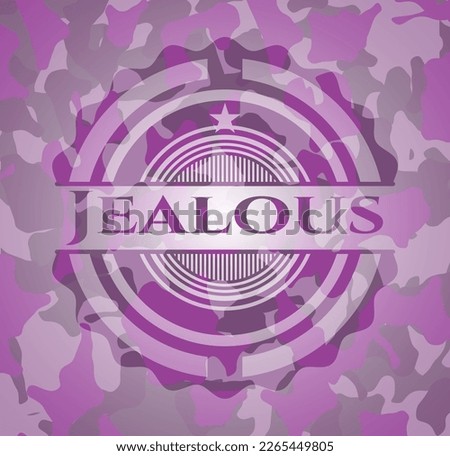Jealous pink on camouflage pattern. Vector Illustration. Detailed. 