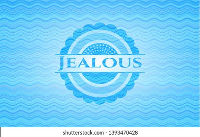 Jealous water wave representation style emblem. Vector Illustration. Detailed.