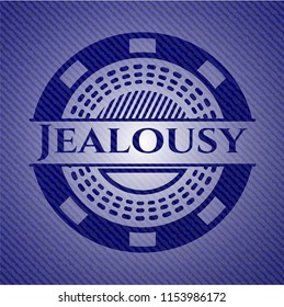 Jealousy badge with denim texture