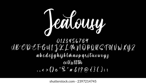 Jealousy Beauty Script Handwritten font Best Alphabet Alphabet Brush Script Logotype Font lettering handwritten