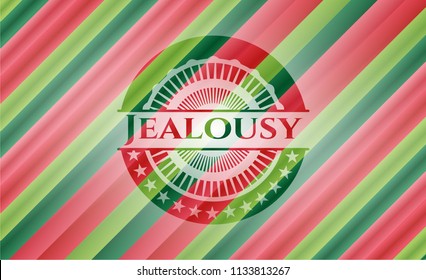 Jealousy Christmas Colors Style Badge.