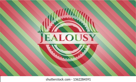 Jealousy Christmas Colors Style Emblem.