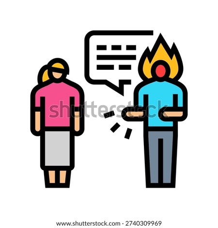 jealousy couple color icon vector. jealousy couple sign. isolated symbol illustration