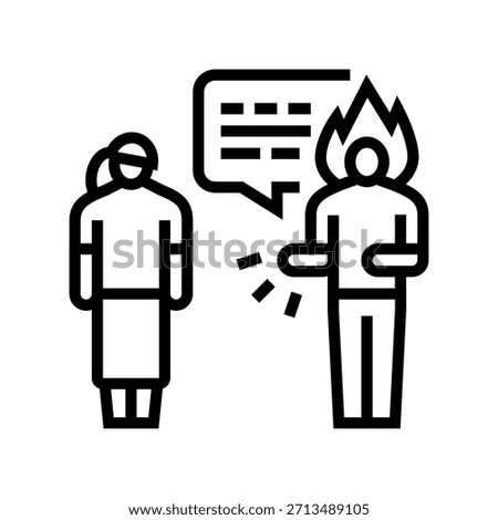 jealousy couple line icon vector. jealousy couple sign. isolated contour symbol black illustration