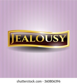 Jealousy gold badge or emblem