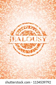 Jealousy orange mosaic emblem