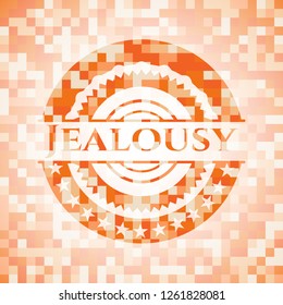 Jealousy orange mosaic emblem