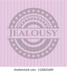 Jealousy realistic pink emblem