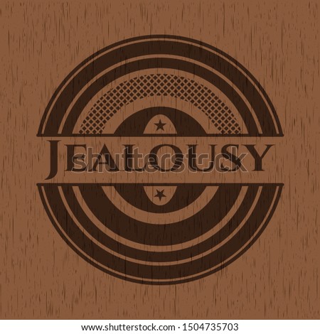 Jealousy wood emblem. Retro. Vector Illustration.