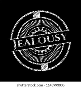 Jealousy written with chalkboard texture