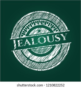 Jealousy written on a blackboard