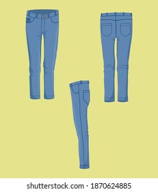 jean pant vector design for textile industry