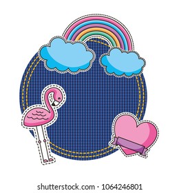 jean patch with flemish and rainbown