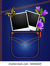 Jean pocket. Vector illustration