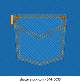Jean pocket. Vector illustration