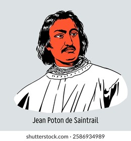 Jean Poton de Saintreuil was a French military leader during the Hundred Years' War, a companion of Joan of Arc. Hand drawn vector illustration