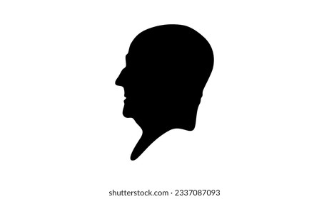 Jean Sibelius silhouette, high quality vector