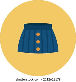 Jean skirt, illustration, vector on white background.