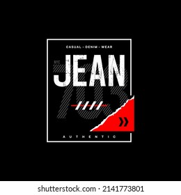 jean usa typography, tee shirt graphics, vectors
