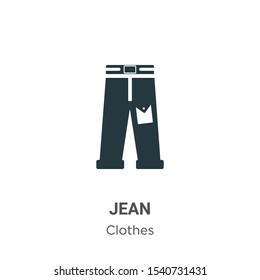 Jean vector icon on white background. Flat vector jean icon symbol sign from modern clothes collection for mobile concept and web apps design.