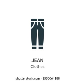Jean vector icon on white background. Flat vector jean icon symbol sign from modern clothes collection for mobile concept and web apps design.