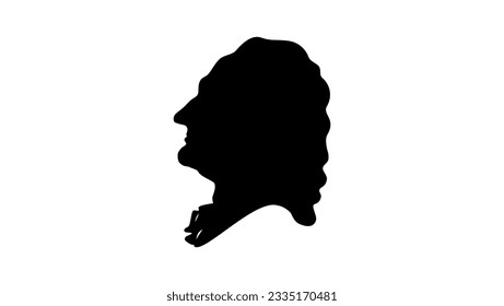 Jean-Philippe Rameau silhouette, high quality vector