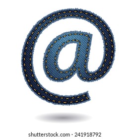 Jeans alphabet address icon isolated on white background, Vector illustration template design