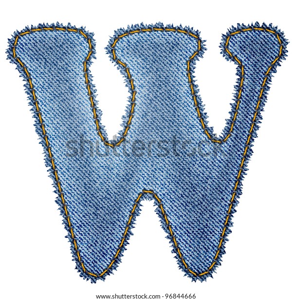 Jeans Alphabet Denim Letter W Vector Stock Vector (Royalty Free ...