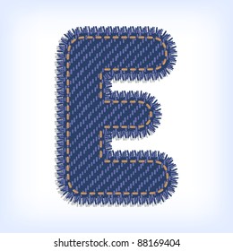 Jeans alphabet. Letter E