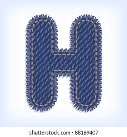 Jeans alphabet. Letter H