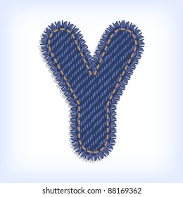 Jeans alphabet. Letter Y