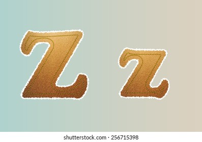 Jeans alphabet ( Z ) isolated on gray  background