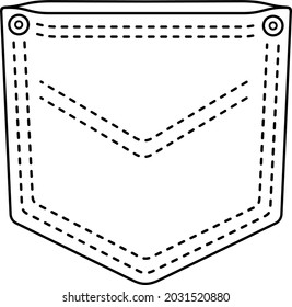 Jeans hinten Tasche. Vektorgrafik.