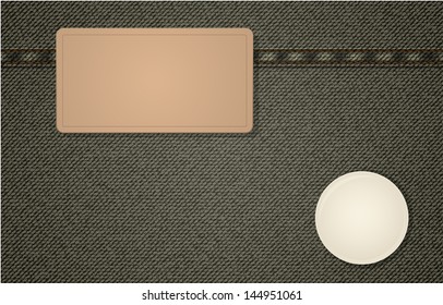 jeans background with labels and tags
