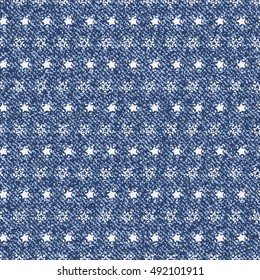 Jeans background with stars. Vector Denim seamless pattern