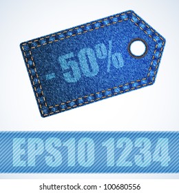 Jeans bage with percent print.