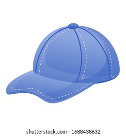 Jeans baseball cap icon. Cartoon of jeans baseball cap vector icon for web design isolated on white background