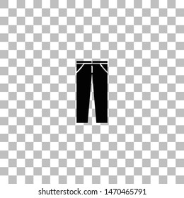 Jeans. Black flat icon on a transparent background. Pictogram for your project