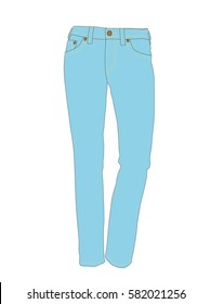 jeans blue realistic vector illustration isolated