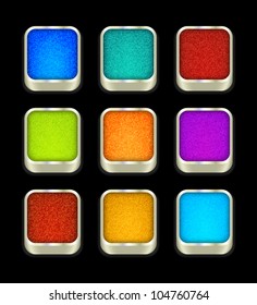 Jeans buttons on black, vector, 10eps.
