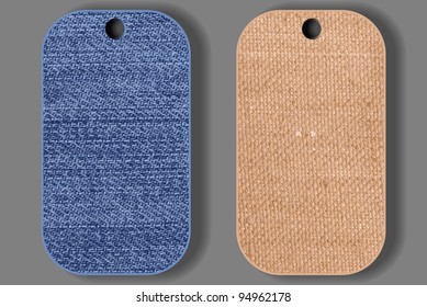 jeans and canvas tags