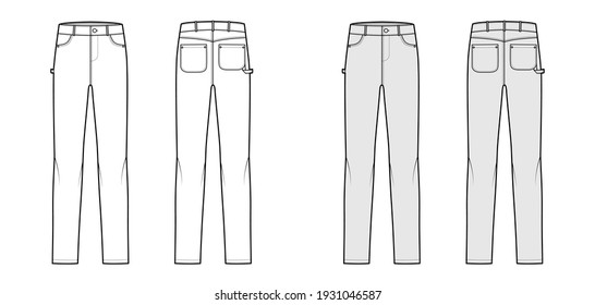 Jeans Carpenter Denim Pants Technical Fashion Stock Vector (Royalty ...