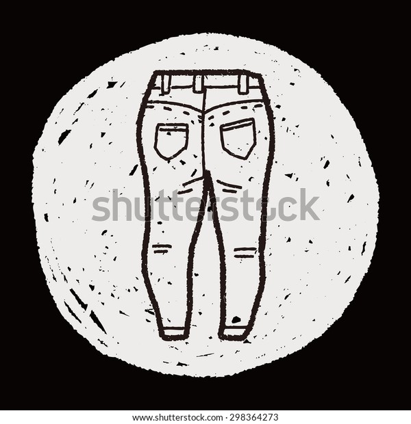 Jeans Doodle Stock Vector Royalty Free 298364273