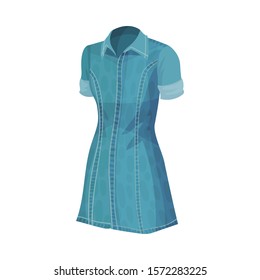 Jeans Dress Clothing Vector Element. Trendy Fashion Concept