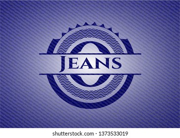 Jeans emblem with denim texture