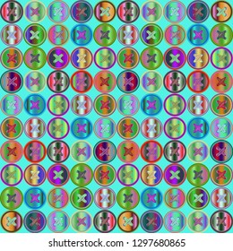 Jeans fabric background with clothes button.