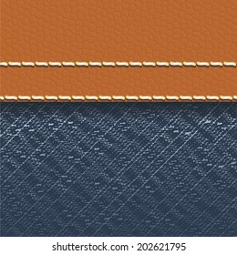 Jeans-Stoff-Lederhintergrund - Vektorgrafik